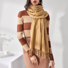 Large Soft Cashmere Silky Pashmina Solid Shawl Wrap Scarf for Women