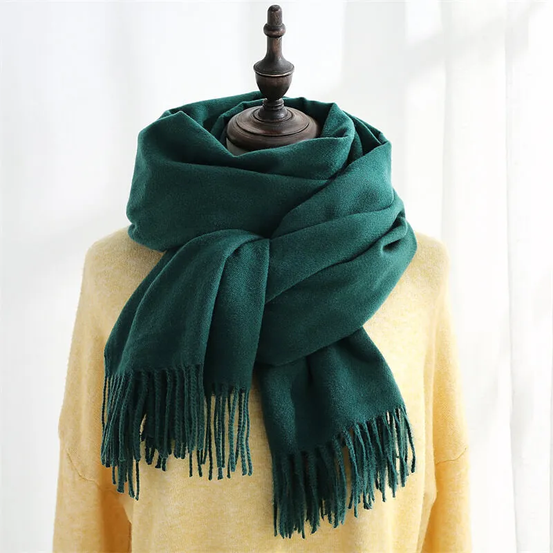 Large Soft Cashmere Silky Pashmina Solid Shawl Wrap Scarf for Women