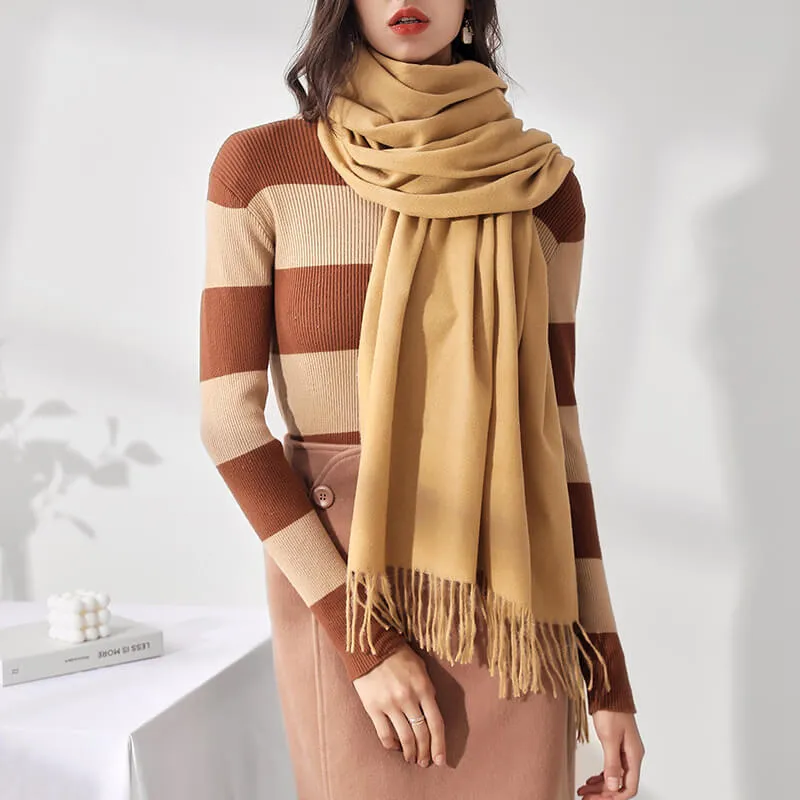 Large Soft Cashmere Silky Pashmina Solid Shawl Wrap Scarf for Women