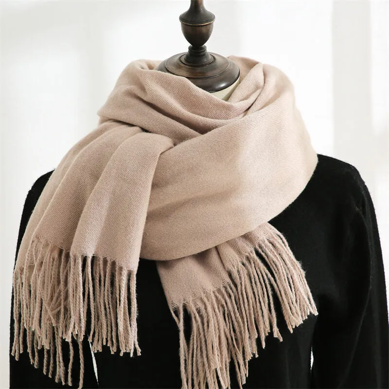 Large Soft Cashmere Silky Pashmina Solid Shawl Wrap Scarf for Women