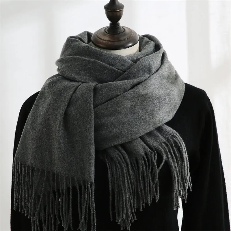 Large Soft Cashmere Silky Pashmina Solid Shawl Wrap Scarf for Women