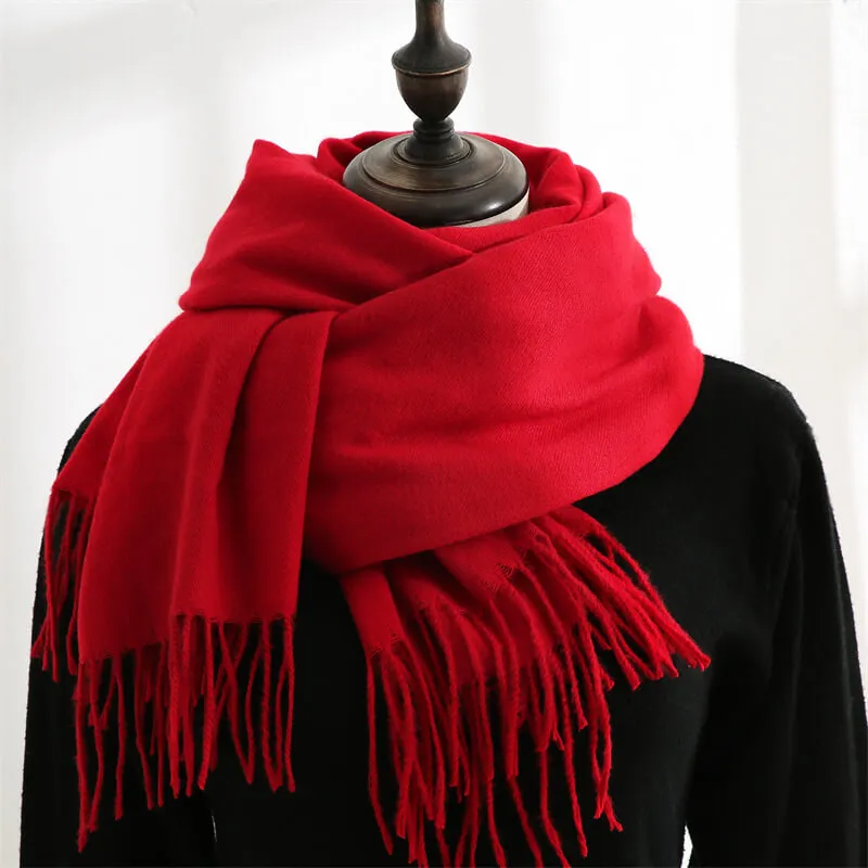 Large Soft Cashmere Silky Pashmina Solid Shawl Wrap Scarf for Women