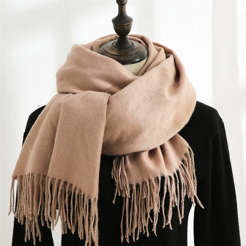 Large Soft Cashmere Silky Pashmina Solid Shawl Wrap Scarf for Women