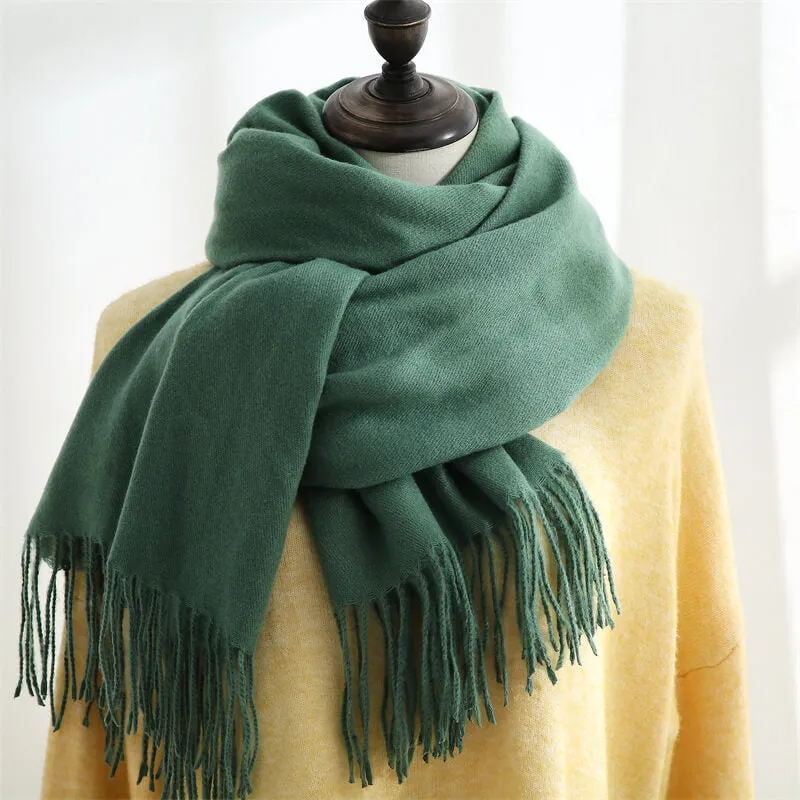 Large Soft Cashmere Silky Pashmina Solid Shawl Wrap Scarf for Women