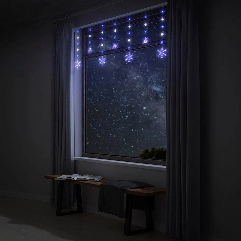 LED Snowflake Dual-Size Curtain 2 Asst