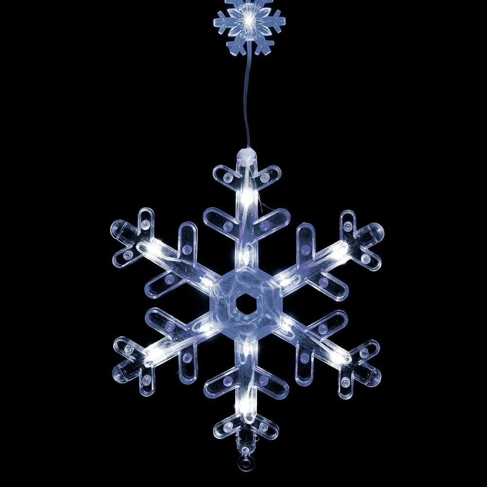 LED Snowflake Dual-Size Curtain 2 Asst