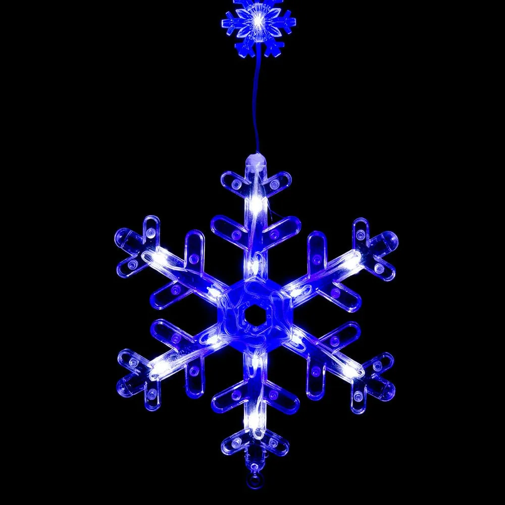 LED Snowflake Dual-Size Curtain 2 Asst