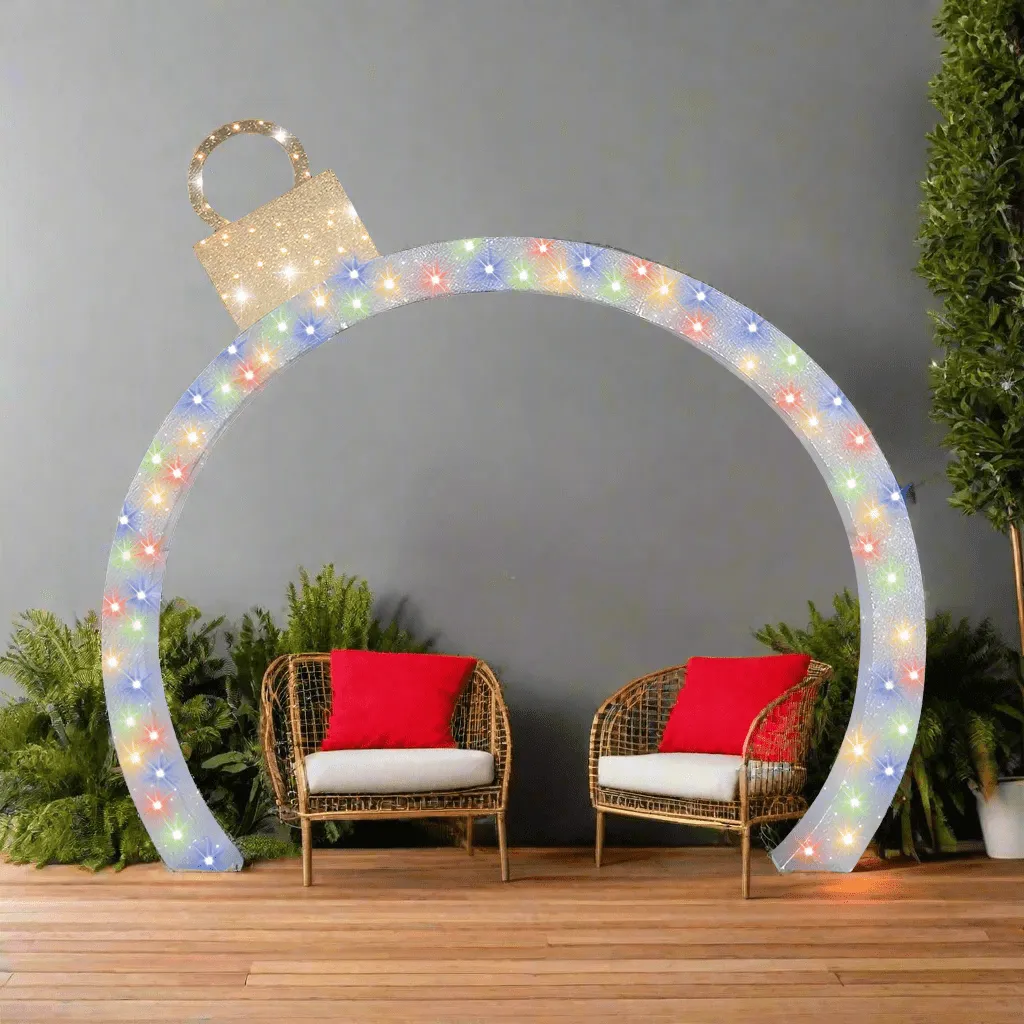 LED Twinkling White with Multi Bauble Arch