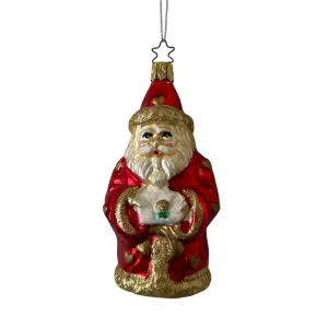 Old World Christmas Valentine Santa Glass Ornament