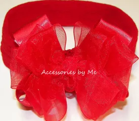 Organza Satin Bow Nylon Headband