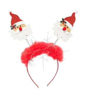 Santa Christmas Head Boppers with Marabou Trim