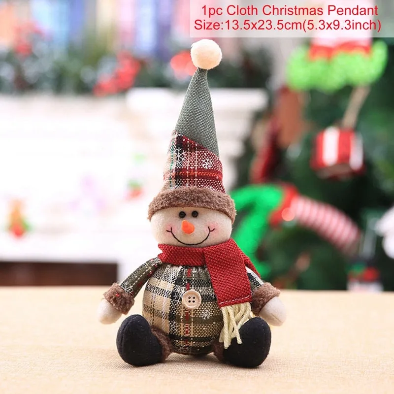 Santa Claus Christmas Doll Merry Christmas Decorations for Home Elk Christmas Ornaments Xmas Tree Decor  Navidad Natal Gifts