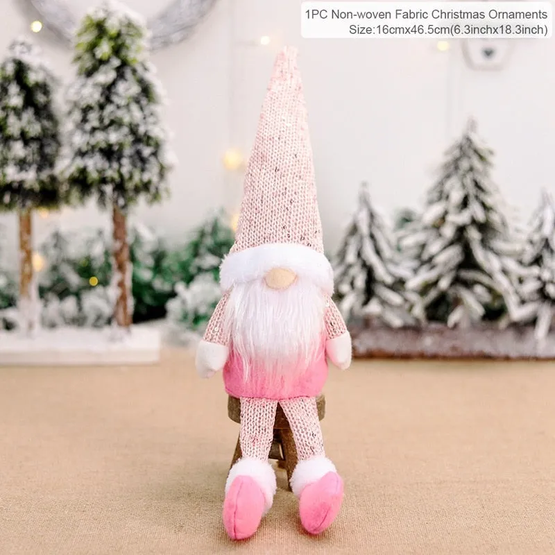 Santa Claus Christmas Doll Merry Christmas Decorations for Home Elk Christmas Ornaments Xmas Tree Decor  Navidad Natal Gifts