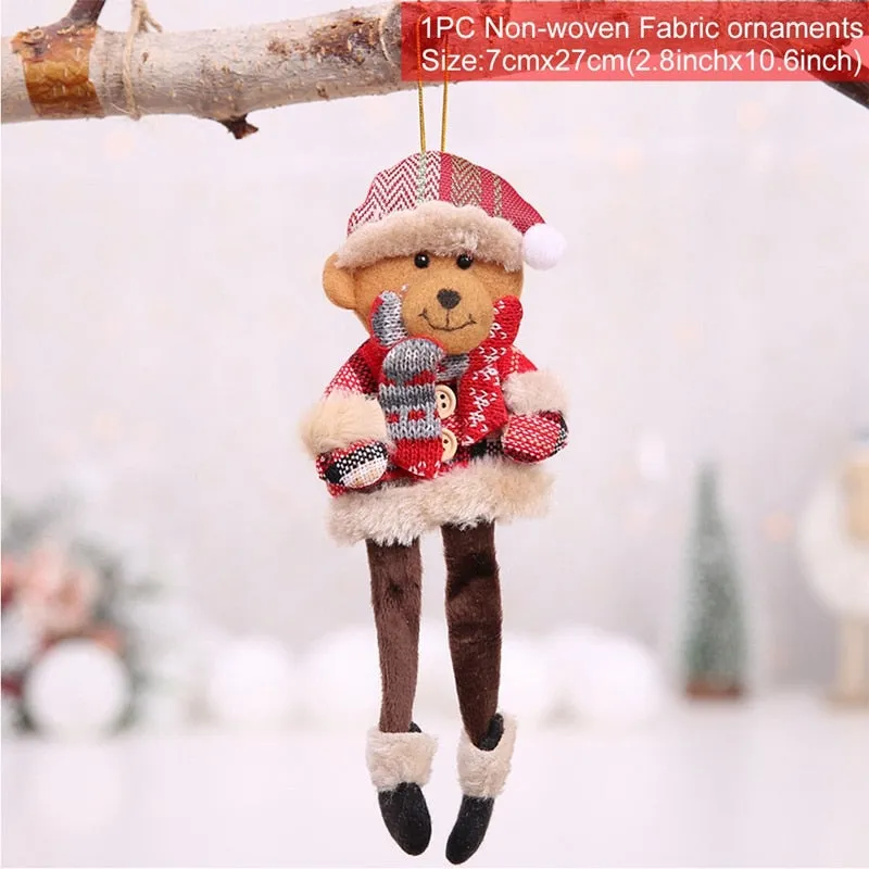 Santa Claus Christmas Doll Merry Christmas Decorations for Home Elk Christmas Ornaments Xmas Tree Decor  Navidad Natal Gifts