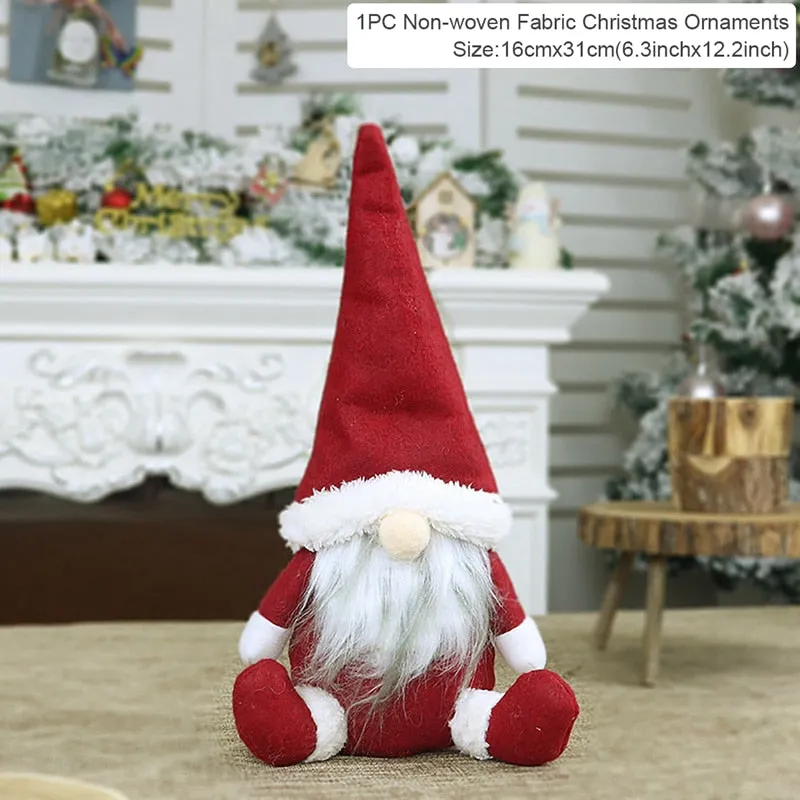 Santa Claus Christmas Doll Merry Christmas Decorations for Home Elk Christmas Ornaments Xmas Tree Decor  Navidad Natal Gifts