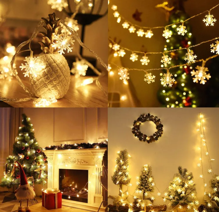 Snowflake String Lights 19.6FT 40LEDS Fairy Lights