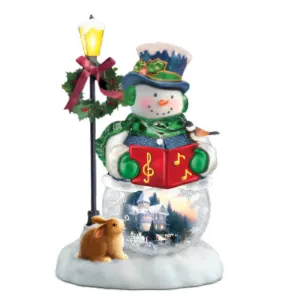 The Bradford Exchange A Merry Christmas Wish Snow Wonderful Snowman Collection Issue #2 Hand Painted Elegance With Light Music And Enchanting Details Christmas Decoration Figurine by Thomas Kinkade 7.75-inches