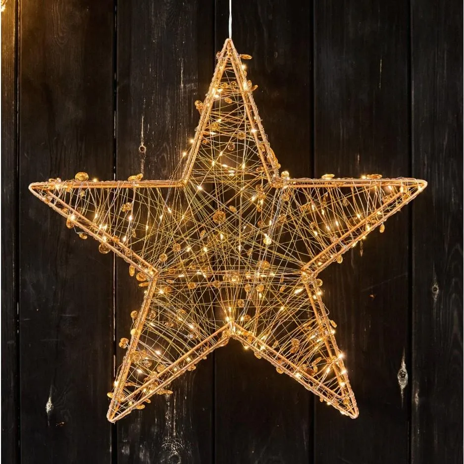 Twinkling Copper Star LED Light Decoration - Large