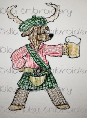 Viking Donner The Christmas Reindeer Scribble