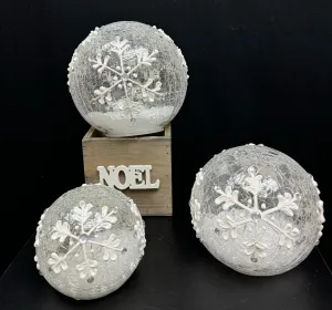 White Snowflake LED Globe Set